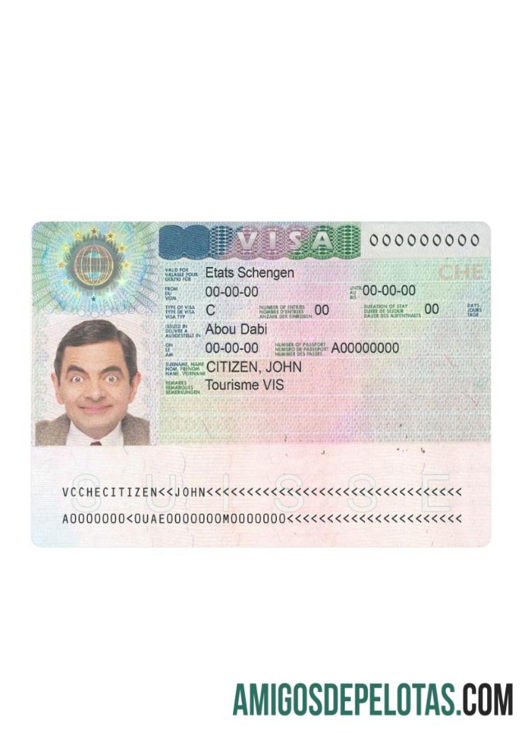 Visto Schengen para a Suíça exemplo